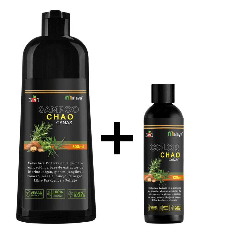 Shampoo Chao Canas – Cubre Canas en 15 Minutos + Tratamiento Activador GRATIS