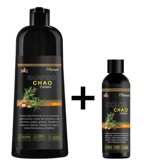 Shampoo Chao Canas – Cubre Canas en 15 Minutos + Tratamiento Activador GRATIS