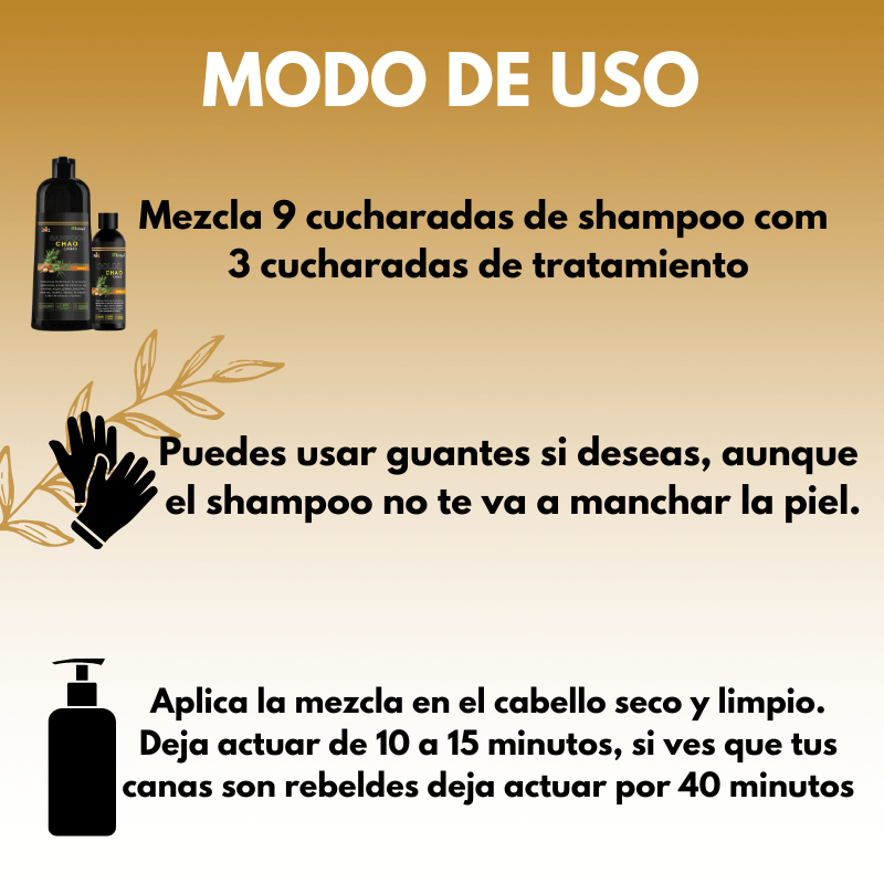 Shampoo Chao Canas – Cubre Canas en 15 Minutos + Tratamiento Activador GRATIS